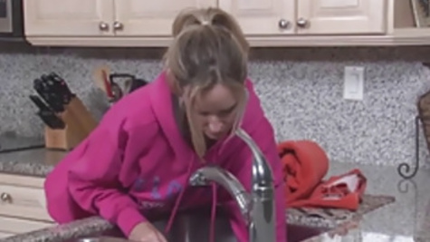 Jodi West enjoys a rough doggystyle drilling in the kitchen