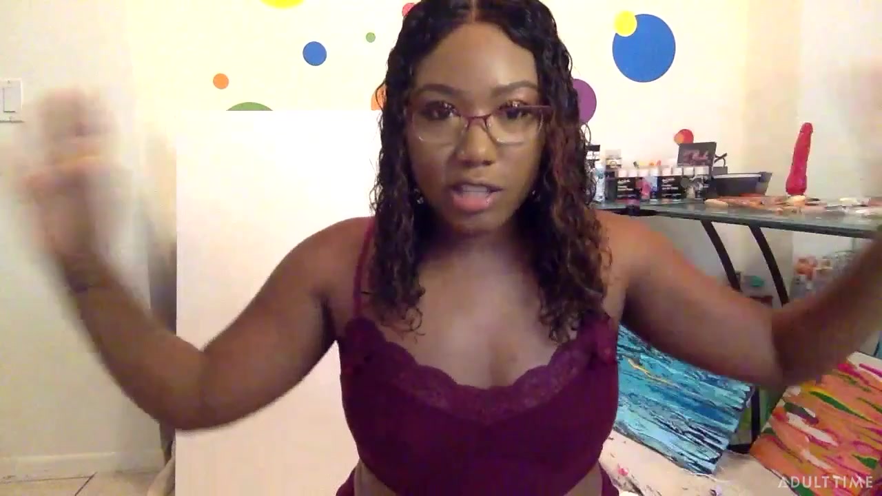 Gorgeous ebony Chanell Heart facialized by many white cocks