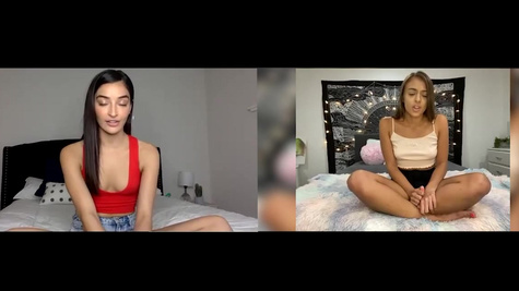 Emily Willis and Gia Derza can masturbate watching each other