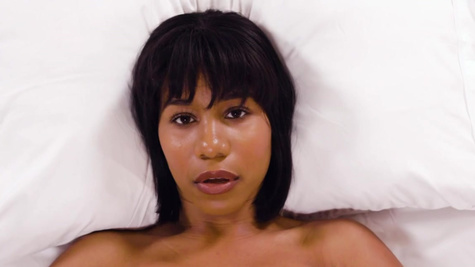 Ebony stunner Jenna Foxx undresses and masturbates till orgasm