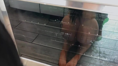 Katrina Jade postpones cleaning in favor of kitchen sex