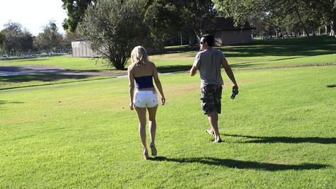 Charlee Monroe in Guy Strolls Down The Park And Fines Beautiful Blond Slut