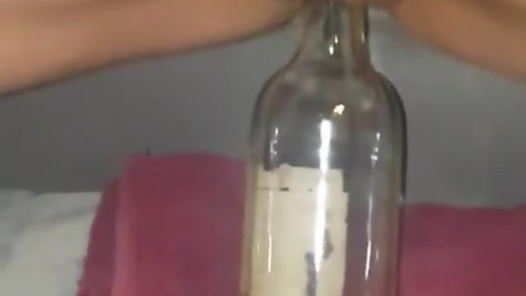 Pilot rides on the neck of the bottle