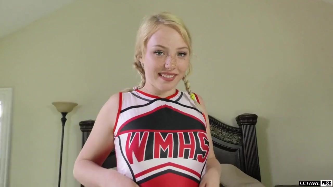 Cheerleader is brought home to suck his dick and take a ride on it